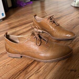FRYE Grace brown leather Oxford flats 6